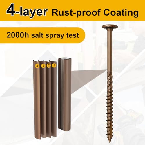 Wood Screws #14 x 6 Inch, 54Pcs Structural Deck Screws with Upgraded Thread - size: #14 x 6"