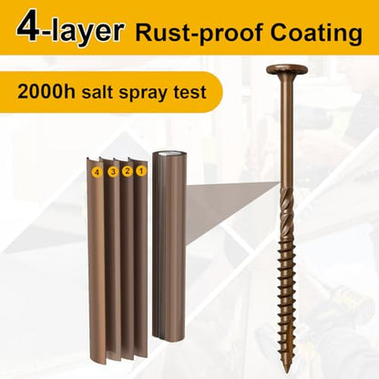 #14 x 3 Wood Structural Lag Screws 54Pcs, Torx Drive Deck Screws - size: #14 x 3"