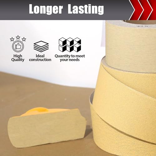 BOSHCRAFT 80 Grit PSA Longboard Sandpaper, 20-Yard Long Continuous Roll 2-3/4" Wide Self-Adhesive Sanding Paper for Auto Body Woodworking Metalworking - size: 80 grit