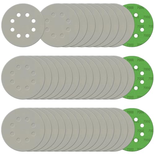 100Pcs 5 Inch Sanding Discs Hook & Loop 8-Hole Wet Dry Sandpaper 7000 Grit - style: 100Pcs 7000 Grit