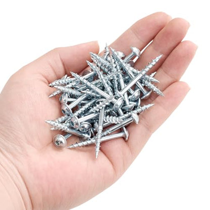 100 PCS #8 x 1-1/2” Pocket Hole Screws Exterior Pocket Screw - color: Zinc, size: #8x1-1/2"