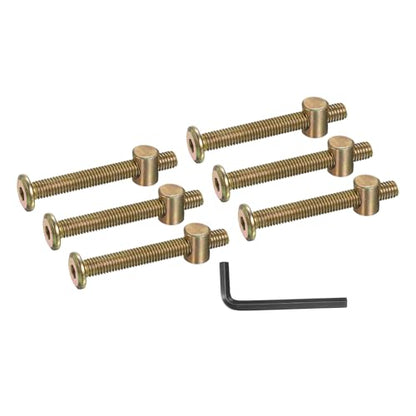 PATIKIL Bunk Bed Bolts and Nuts Kit M8x65mm Furniture Bolts Hex Drive 6Set - size: M8x65mm