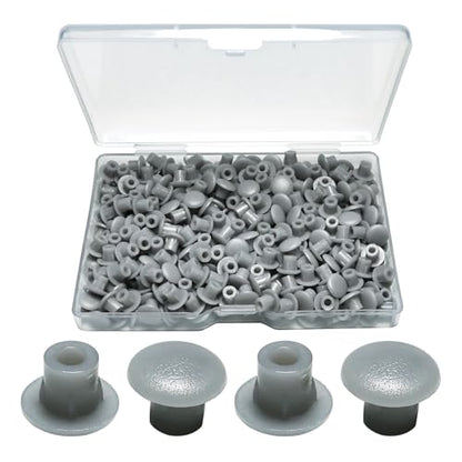 300Pcs 3/16" Plastic Hole Plugs, Screw Cap Round Button Plug - color: Gray, size: 300pcs*0.19"(5mm)