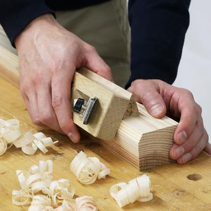 KAKURI Chamfer Plane for Wood [Adjustable 30°/45°/60°] - Japanese Corner Bevel Plane for Woodworking - Japanese Steel Blade & Oak Body, Made in JAPAN
