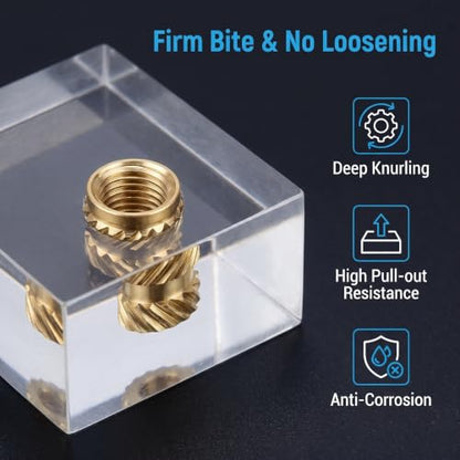 350Pcs Threaded Inserts, M2-M6 Heat Set Inserts for 3D Printing - size: M2-M6 Set（350pcs）