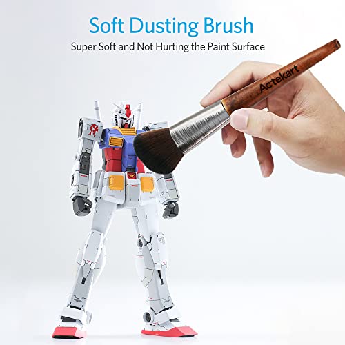 3PCS Model Cleaning Brush Kit (Premium Wooden Handle) Soft Figure Duster Brush, Professional Model Dusting Brush for Statues, Collectible Figurine, Hobby Crafts