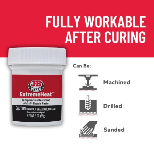 J-B Weld 37901 ExtremeHeat High Temperature Resistant Metallic Paste - 3 oz