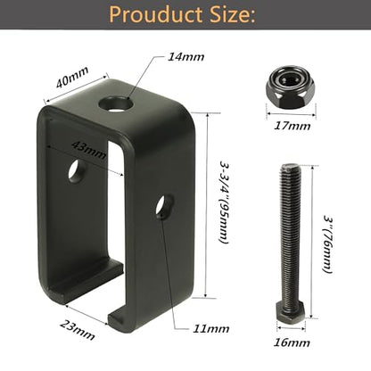 6-Pack 1-5/8" Strut Channel Trolley Hanger Bracket for UNISTRUT - style: Black 6 Pack