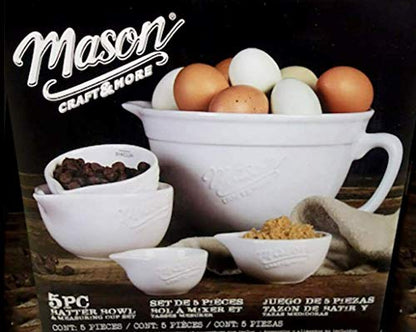 Mason Craft and More 5-Piece Batter Bowl & Measuring Cup Set