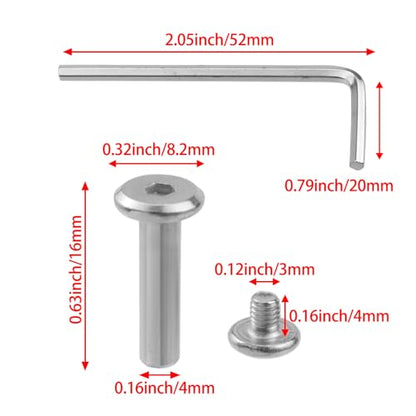 20 Sets M3 x 16mm Silver Furniture Screws,Hex Drive Rivet Socket - size: M3 x 16mm; Silver