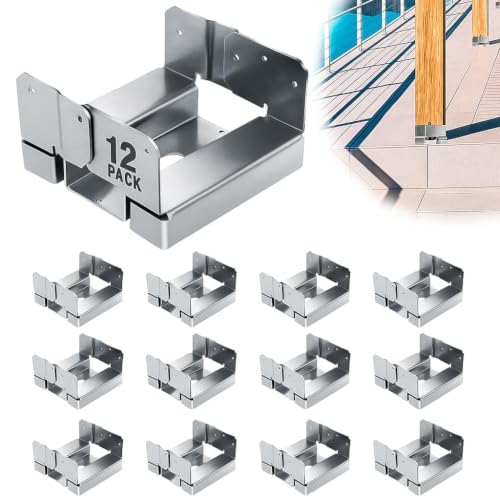 6PCS 6x6 Post Base for Concrete Heavy Duty Galvanized Post Anchor Base - style: Without Accessories