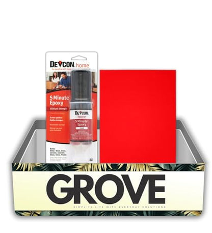 Devcon 5 Minute High Strength Clear Epoxy 0.84 oz Bundle with Micro Fine Sandpaper Sheet – Fast-Setting 2 Part Epoxy Adhesive for Bonding, Sealing, and Repairs – Gift Set (2 Items)