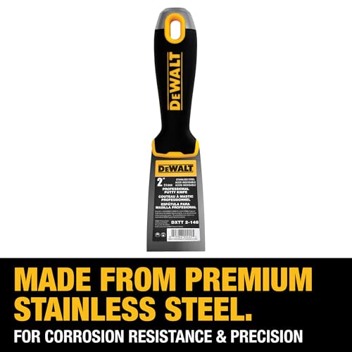 DEWALT 2" Putty Knife | Stainless Steel w/Soft Grip Handle | DXTT-2-148 - size: 2-Inch
