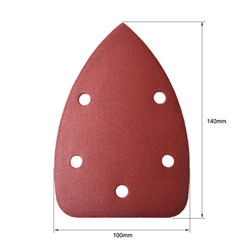 uxcell Detail Sander Sandpaper, Triangular Sanding Paper, Hook and Loop Sanding Pads, Triangle Oscillating Multi Tool, 320 Grits 5 Holes, 10pcs - size: 320 Grits