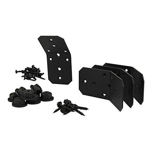 OZCO Ironwood Angle Bracket Kit, 4in, 4 Pieces, Black - style: Ironwood