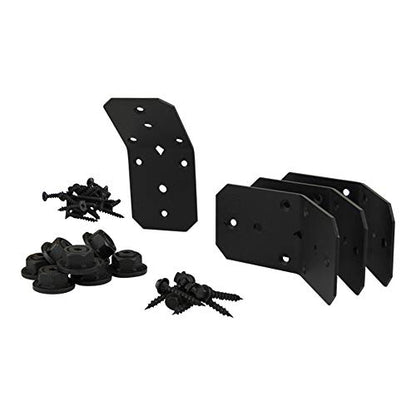 OZCO Ironwood Angle Bracket Kit, 4in, 4 Pieces, Black - style: Ironwood