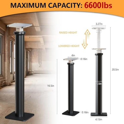 8-Pack House Floor Jacks for Leveling, 16.5" - 20.5" Adjustable Height - size: 16.5" to 20.5"