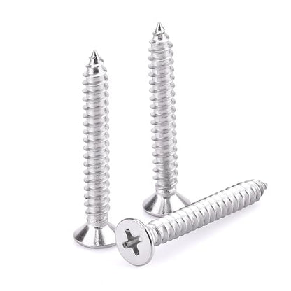#14 x 2-3/8" Flat Head Sheet Metal Screws, 304 Stainless Steel (18-8), Phillips Drive, Self Tapping, Corrosion Resistant Screws for Wood, Sheet Metal and More, 25 Pack - size: #14 x 2-3/8"