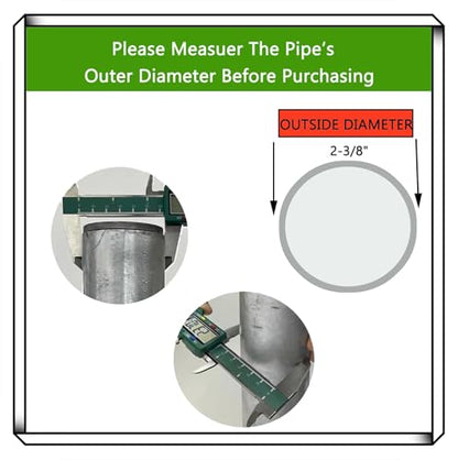 2-3/8" Fence Bracket,12Pcs Galvanized Pipe Grip Tie for Metal Posts - size: 12pcs