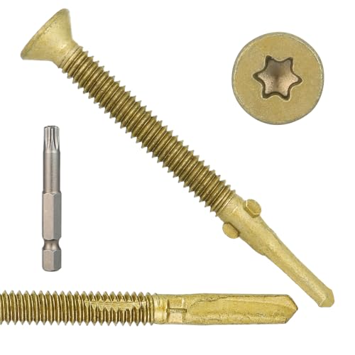 25Pcs #14 x 2-3/4" Trailer Deck Screws - T30 Torx Self-Tapping Wood to Metal Screws with Reamer Tip | Heavy-Duty Fasteners for Truck Beds, Trailers & Metal Framing - size: 14 x 2-3/4-25