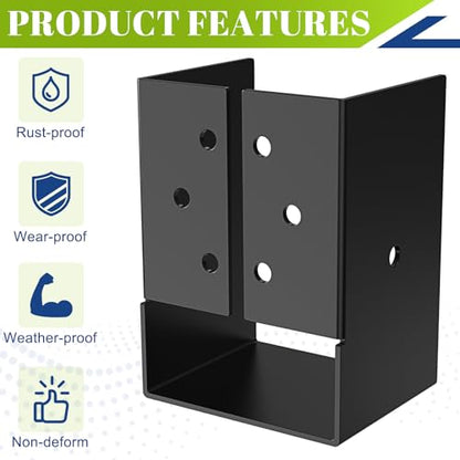 4"x6" Outdoor Concealed Mount Joist Hangers for 4"x 6" Beam Swing(4 Pack) - size: 4pcs 4"x6"