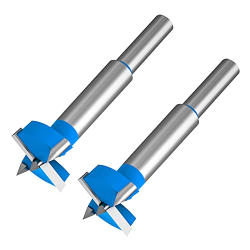 Forstner Drill Bits Professional Carbide Woodworking Hole Saw, Cutting Diameter 19mm, 2Pcs (Blue, Silver) - size: 19mm