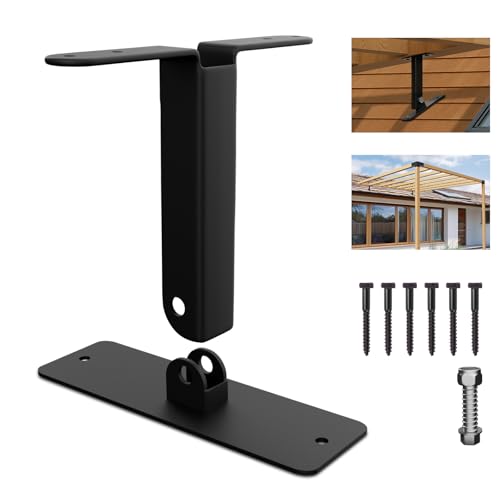 ColourTree Metal Pergola Kit for 4x4 Lumber Post, Thick Steel Patio Roof Riser Brackets Adjustable in Angle & Height, Hardware Suitable for Garden, Gazebo, Outdoor Pergolas, Log Cabin (1 Pc) - size: Roof Riser Beam Brackets 1SET