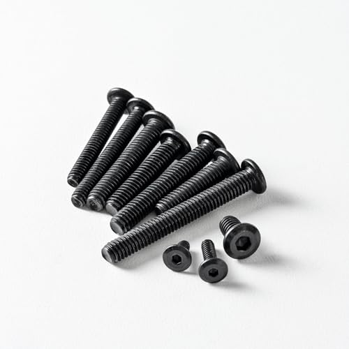 M3 x 4mm (50 Pack) Metric Flat Head Hex Socket Cap Screws Bolts, Black Oxide 304 Stainless Steel 18-8, Hex Drive, Bright Finish, Fully Machine Thread - size: M3 x 4