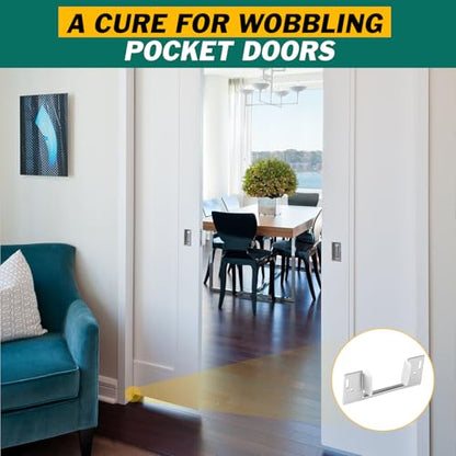 8Pcs Pocket Door Guide Bottom, Jamb Mounted for 1-3/8Inch Thick Door