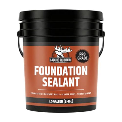 Liquid Rubber Foundation Sealant Basement Waterproof Sealer, Black, 2.5 Gal - size: 2.5 Gallon