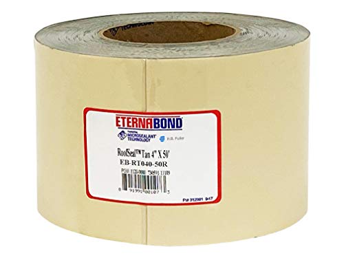 EternaBond RoofSeal Tan 4" x50' MicroSealant UV Stable RV Roof Seal Repair Tape | 35 mil Total Thickness - EB-RT040-50R - One-Step Durable, Waterproof and Airtight Sealant - color: Tan, size: 4" x 50'