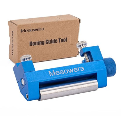 Chisel Sharpening Kit with Adjustable Honing Guide – Wood Chisel Sharpener for Chisels and Planer Blades – Precision Angle Control – No Sharpening Stone Included - color: Blue Honing Guide
