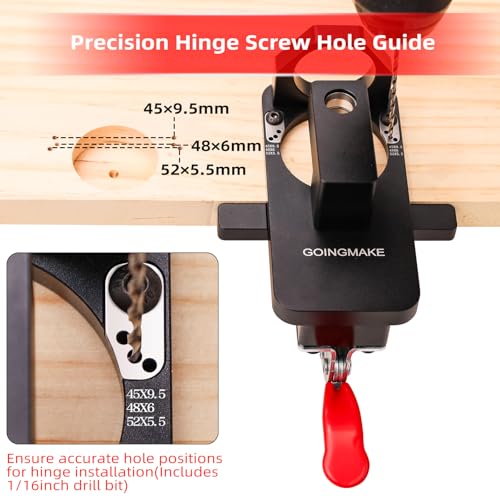 GOINGMAKE Compact Metal Concealed Hinge Jig,35mm Cabinet Hinge Jig