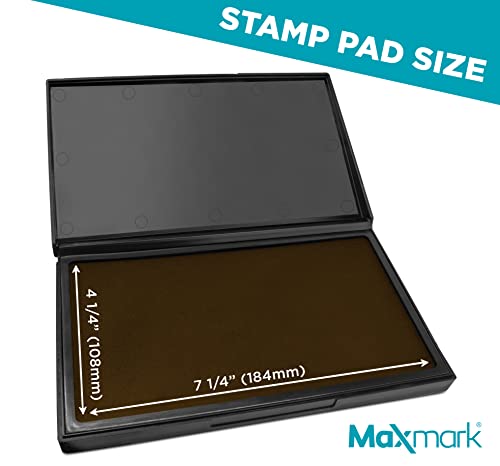 MaxMark Large Brown Stamp Pad - 4-1/4" by 7-1/4" - Premium Quality Felt Pad - color: Brown, size: 4-1/4" by 7-1/4"