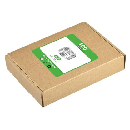 uxcell 100Pcs Threaded Insert M5-0.8x10 Zinc Plated Carbon Steel Hex Socket - size: M5-0.8x10mm