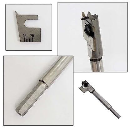 15-45mm Adjustable Spade Bit Set for Woodworking - 2 Pieces, 2 Flutes, 45mm Max Diameter - style: 15-45mm