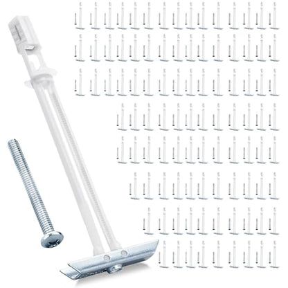 Drywall Anchor with Included Bolts for 1/4-20 Fastener Size, Wall Anchors Drywall Heavy Duty for TV Mounting, Hollow-Wall Anchors Screws Kit Holds Up to 270 Pounds Each in 1/2-in Drywall-100 Pack - size: 1/4"-20：Pack of 100