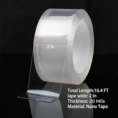 Transparent Window Weather Sealing Tape，Weather Stripping Residue-Free Clear Window Insulation Caulk Tape for Doors Windows and Shower Glass Gaps Bathroom，Weather Stripping Door Seal(2IN x 16.4FT) - size: 2inch x 16.4Ft
