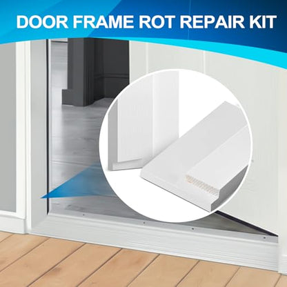 CroBlissful 1 Set 8 Inch L X 6-9/16 Inch W X 1-1/4 T Exterior Door Jamb Repair Kit, Jamb Paintable Wood Rotted Door Frame Repair Kit for Exterior Frame - size: 8 Inch L X 6-9/16 Inch W X 1-1/4 T