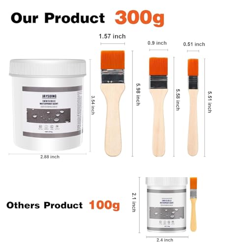 10.6 OZ (300g) Transparent Waterproof Coating,Super Strong Waterproof Anti-Leakage Agent,Waterproof Insulating Sealant,Invisible Waterproof Agent Roofs,Walls, Garden,Bathroom,Kitchen Indoor (1)