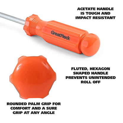 GreatNeck Tack Lifter, Nail Puller for Lifting Carpet, Trim Removal Tool, Impact Resistant Acetate Handle, 4-Inch Cr-V Steel Shaft
