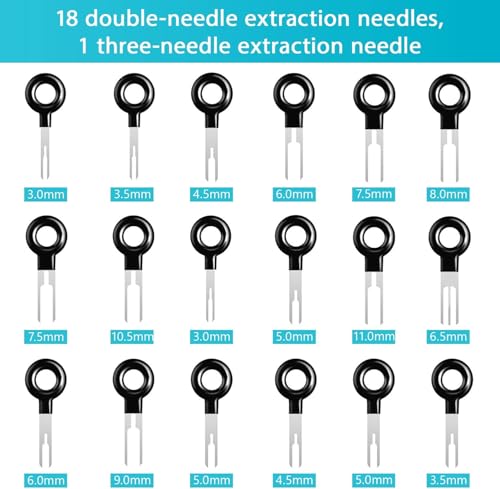 Terminal Removal Tool Kit 44 Pcs Depinning Tool Electrical Connector Pin Removal Tool Kit Pin Extractor Tool Set Wire Terminal Release Tool for Automotive Car Household Devices - color: 44 PCS