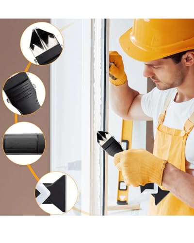 Ultimate 10 in 1 Caulk and Grout Removal Kit, Multi-Angle Scraper Tool with 10 Stainless Steel Heads, Perfect for DIY & Professional Kitchen Bathroom Window Renovation, Complete Scraping Set - size: 10 IN 1