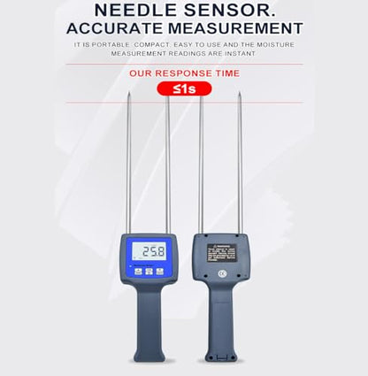 Wood Sawdust Powder Meter Hay Bale Bamboo Powder Moisture Fiber Tester with LCD Display Wood Sawdust Bamboo Powder Humidity Tester with Measuring Range 0 to 84 Percent