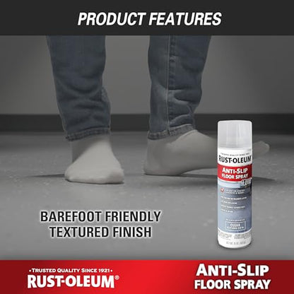Rust-Oleum Clear Anti-Slip Floor Spray - size: 15 Fl Oz (Pack of 6)