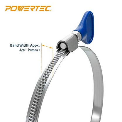 POWERTEC 70262-P2 2-1/2 Inch Key Hose Clamp, Thumb Screw Key Adjustable Stainless Steel Hose Clamps for Dust Collection, Dust Collector and Dryer Vent Hose, Pipe Clamp, RV Clamp,Worm Gear Clamp,20pack - size: 2-1/2 Inch, style: Key clamps (20 PK)
