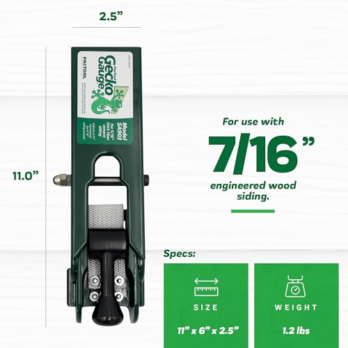 PacTool Gecko Gauge for Engineered Wood Siding - 7/16" Thick, 2-Pack Clamps - size: 7/16” Thickness for LP Siding, style: STANDARD