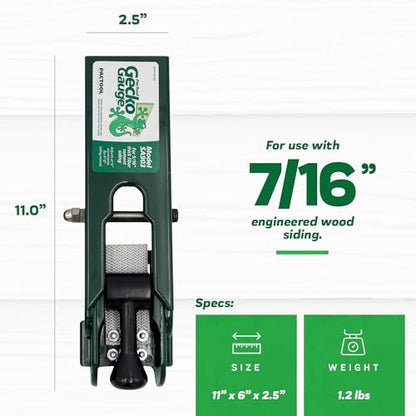 PacTool Gecko Gauge for Engineered Wood Siding - 7/16" Thick, 2-Pack Clamps - size: 7/16” Thickness for LP Siding, style: STANDARD