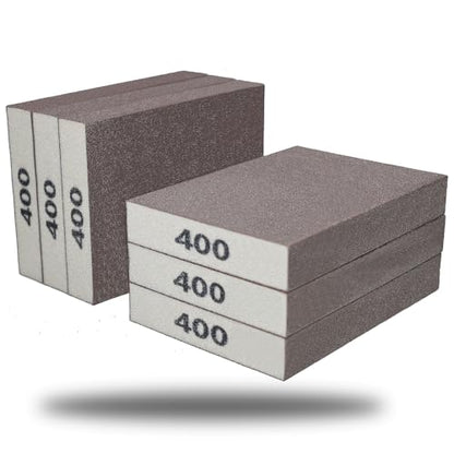 Tonmp 6 Pack 400 Grit Fine Sanding Sponge, Washable and Reusable Sanding Blocks Great for Pot Pan Brush Sponge Brush Glasses Sanding Wood Sanding Metal Sanding (400 Grit) - style: 400 Grit