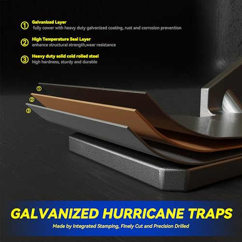 25 Pack Hurricane Ties for Rafters,Hurricane Straps Brackets with Strong Galvanized Powder-Coated,Trusses/Rafters Tie,Hurricane Clips for Rafter,Rafter Hangers - color: Silver